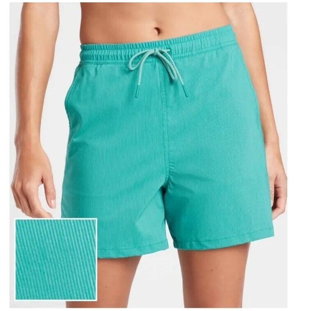 Athleta Marin Board Short 1X Teal Outdoors Sport Secure Pocket UPF 50